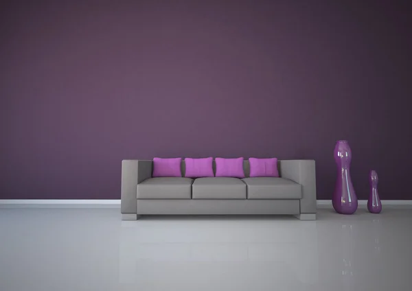 紫色的室内设计 — 图库照片