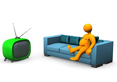 Watching TV clipart