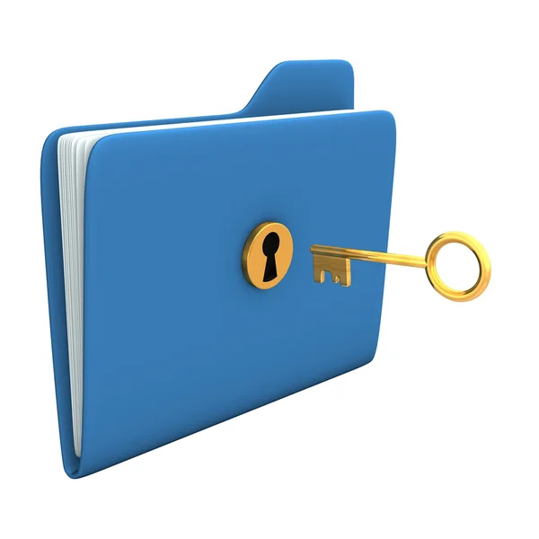 Folder Golden Key — Stock Photo, Image