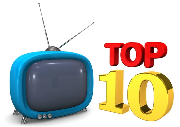 Niebieski tv top 10 — Zdjęcie stockowe