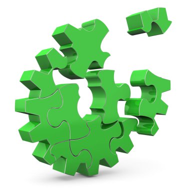 Green Gear clipart