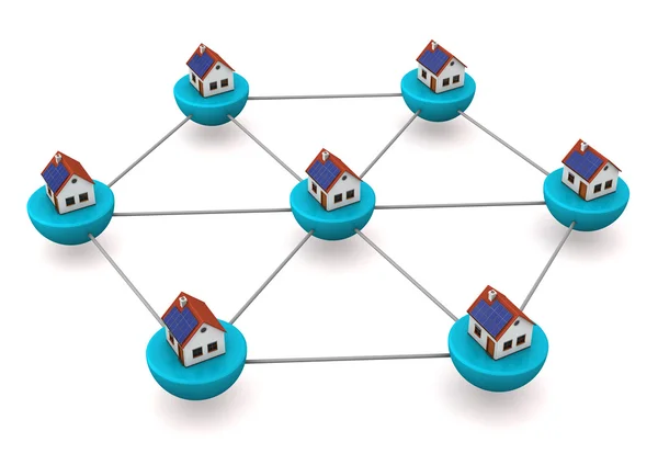 Network Of Houses — Stock Photo, Image