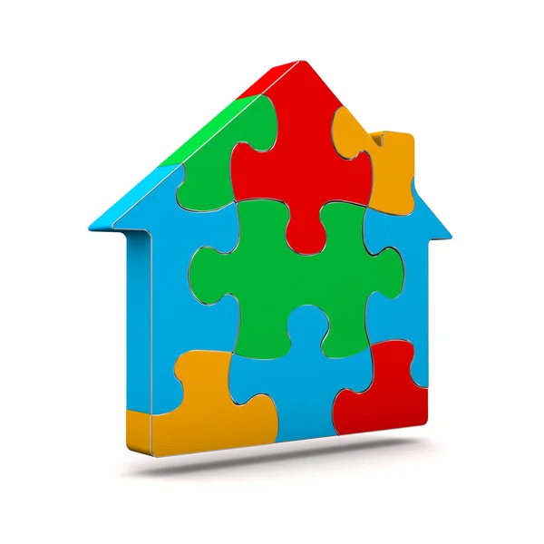 Colorful Puzzle House — Stock Photo, Image