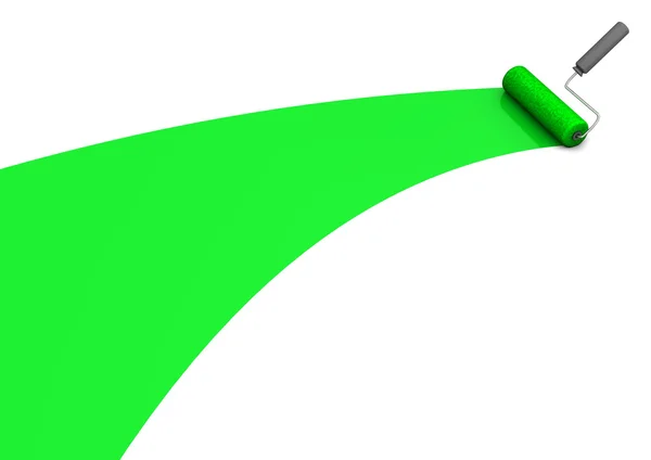 Yeşil boya silindiri — Stok fotoğraf