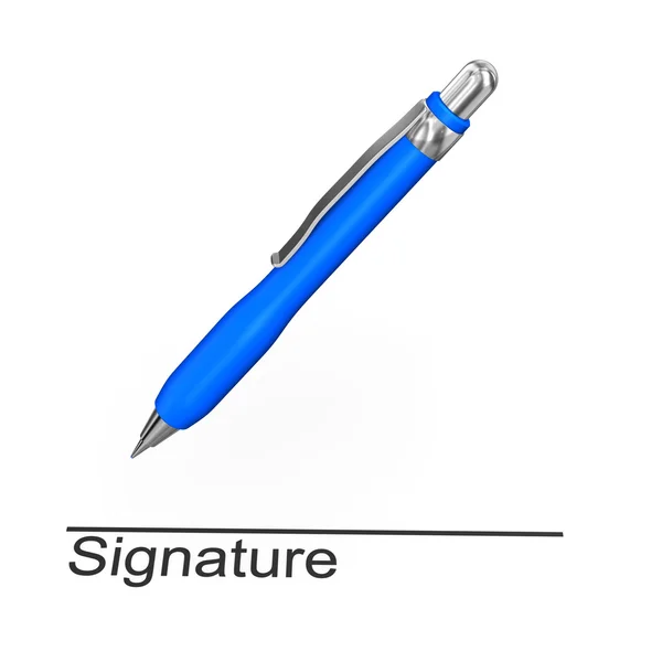Ballpen handtekening — Stockfoto