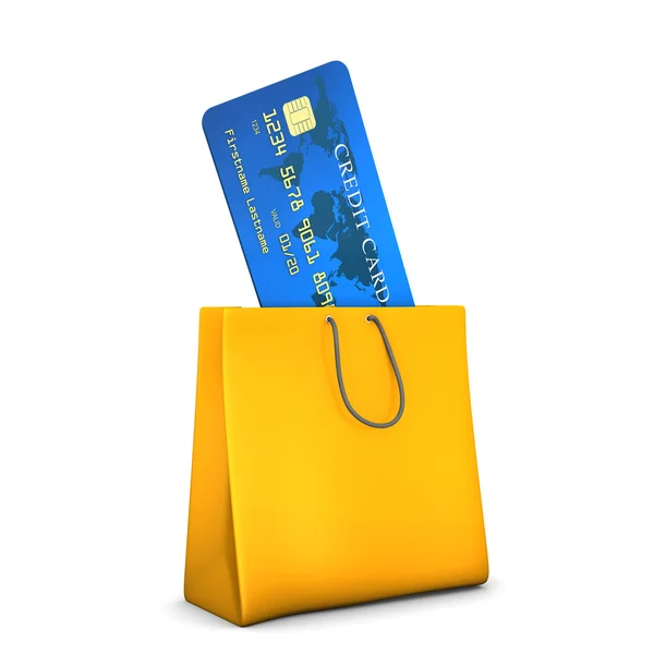 Shopping Bag Carta di credito — Foto Stock