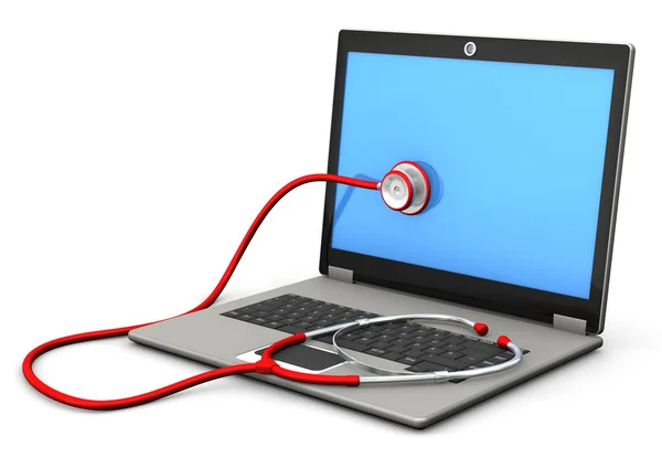 Laptop Stethoscope — Stock Photo, Image