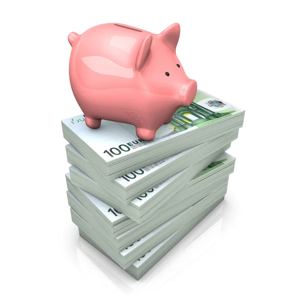 Piggy Bank euró — Stock Fotó