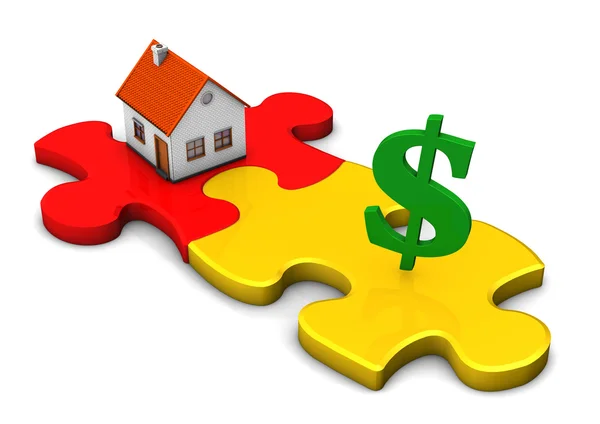 House Puzzle Dollar — Stock Photo, Image