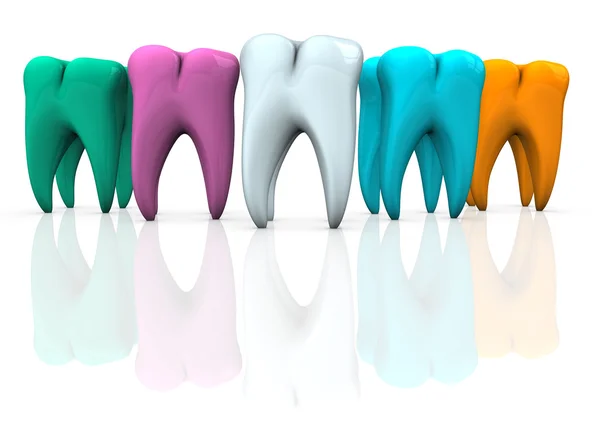 Цветные зубы — стоковое фото