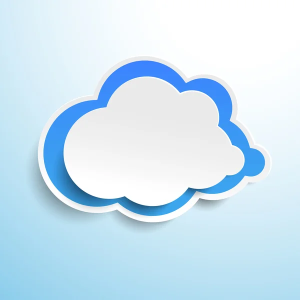 Blue Cloud címke — Stock Vector