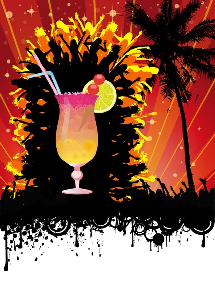 Spring Break Beach Cocktail Party — Stock Vector