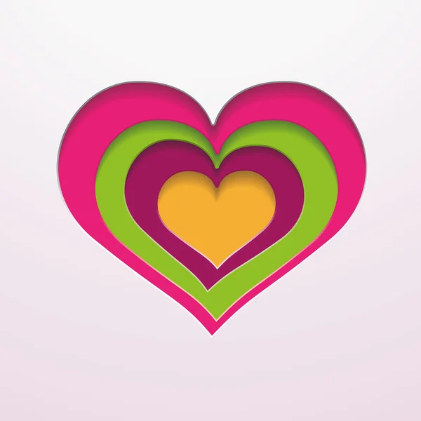 Coeurs en papier coloré — Image vectorielle