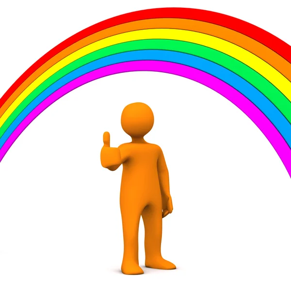 Manequim e arco-íris Ok — Fotografia de Stock