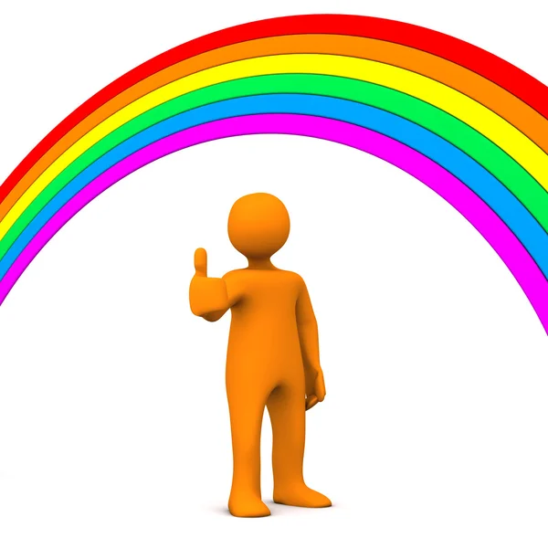 Manichino e arcobaleno Ok — Foto Stock