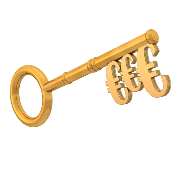 Golden Key Euros — Stock Photo, Image