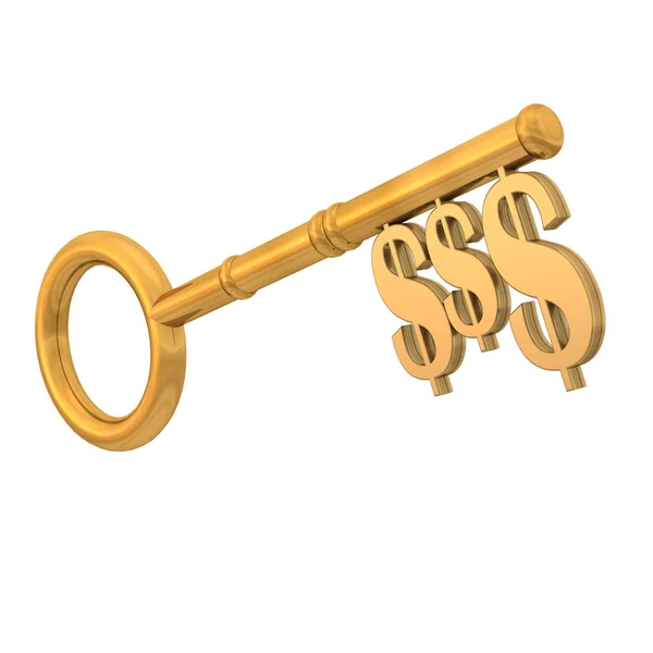 Golden Key Dollars — Stock Photo, Image