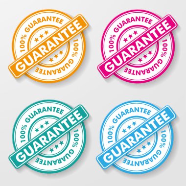 100 Percent Guarantee Paper Labels clipart