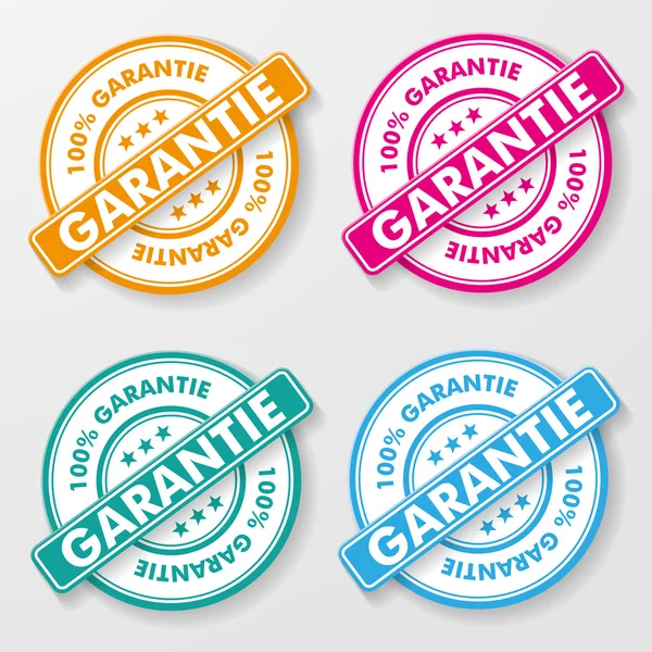 100 procent garantie papier etiketten — Stockvector