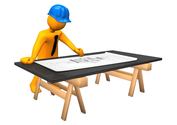 Architect Construction Plan — Stock Photo, Image