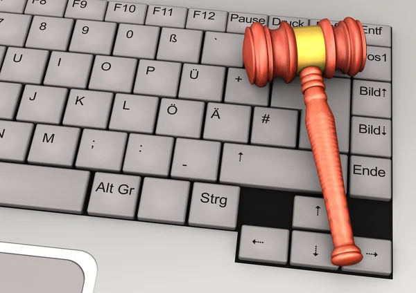 Keyboard Gavel — Stock fotografie