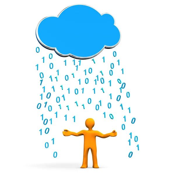 Manikin Cloud Data Rain — Stock Photo, Image