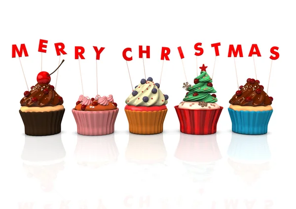 Cupcakes Feliz Natal — Fotografia de Stock
