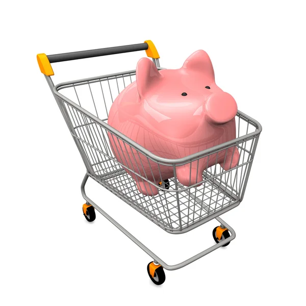 Carrito de compras Piggy Bank — Foto de Stock