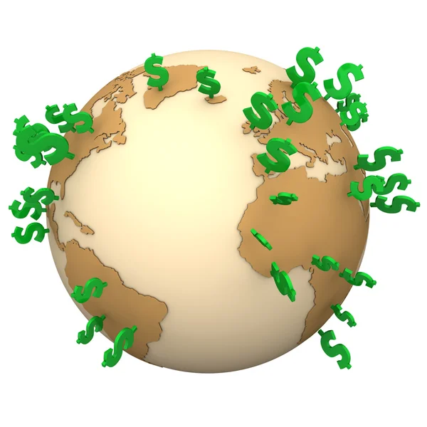 Dollars Globe — Stock Photo, Image