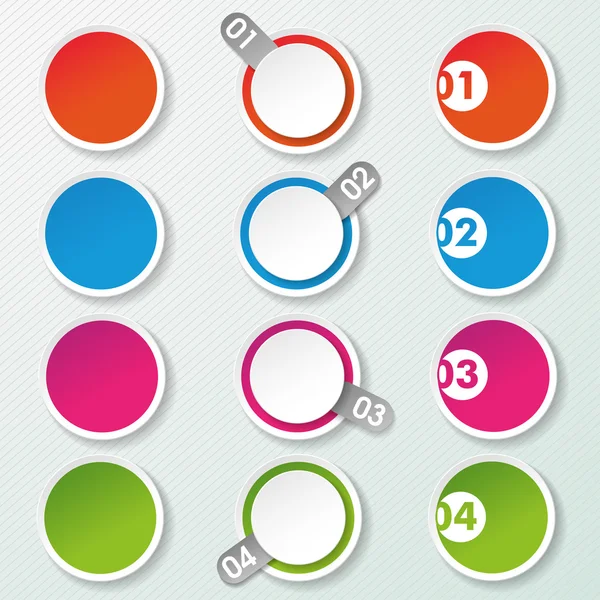 Quatre options Cercles de papier — Image vectorielle