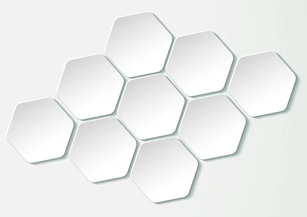 Neuf étiquettes en papier hexagonal en nid d'abeille — Image vectorielle