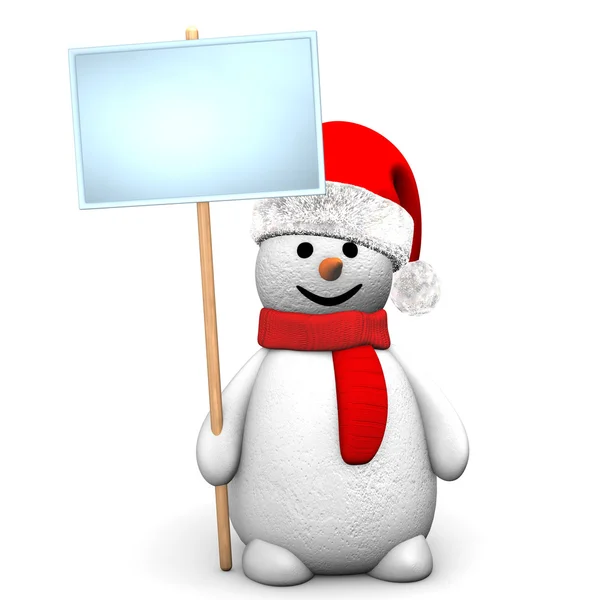 Red Snowman Signobard — Stock Photo, Image