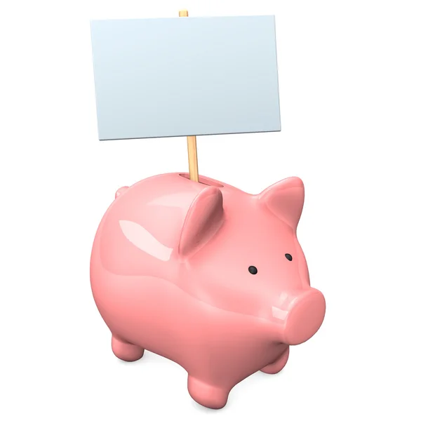 Piggy Bank jelzőtábla — Stock Fotó
