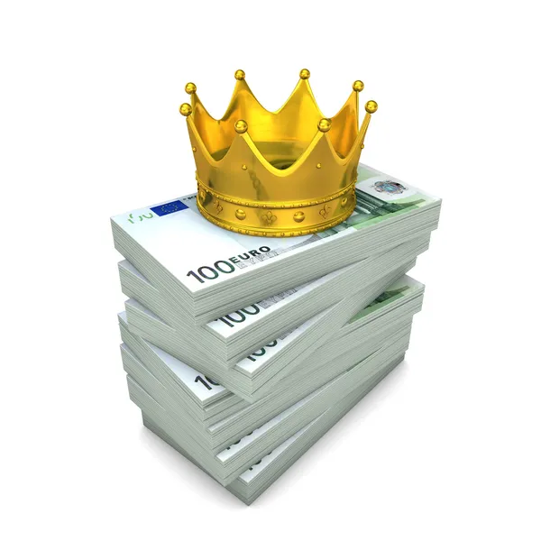 Euro Notes Crown — Stock Photo, Image