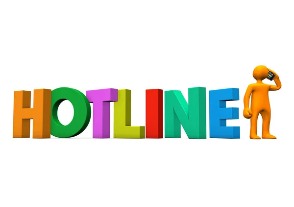 Manikin Smartphone Hotline — Stock Photo, Image