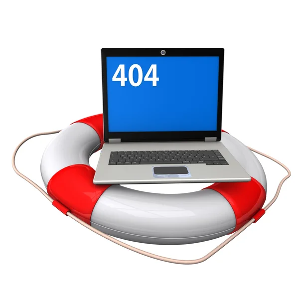 Warta laptopa 404 — Zdjęcie stockowe