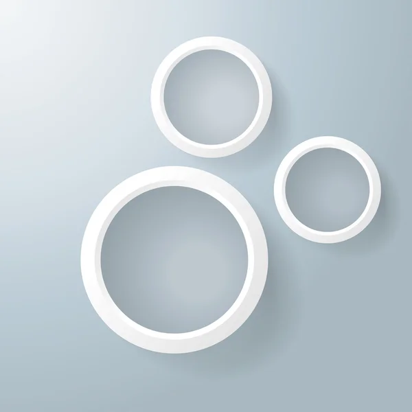 Tres anillos blancos — Vector de stock