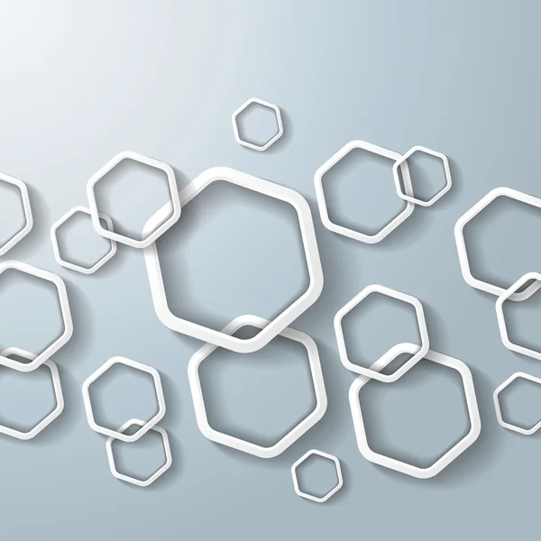 Anneaux hexagonaux blancs — Image vectorielle