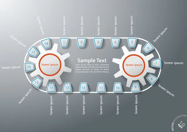 第二行齿轮18个选项 — 图库矢量图片