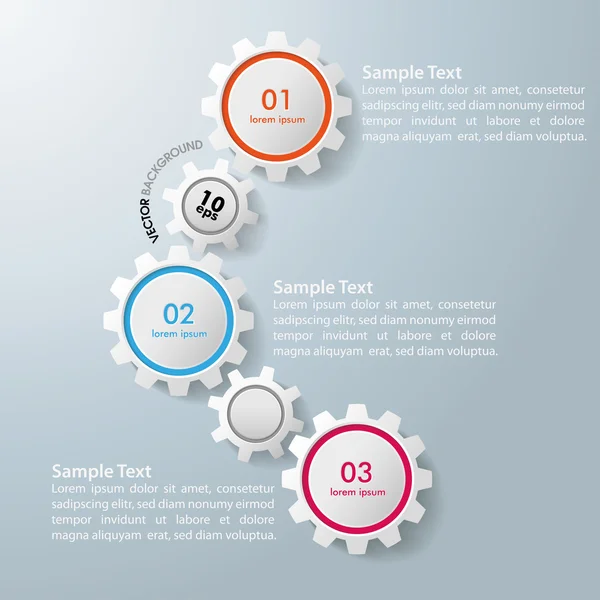 Drie versnellingen Infographic Design — Stockvector