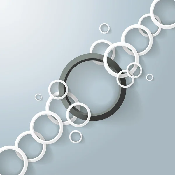 Biały łańcucha z pierścieniem czarny duży — Wektor stockowy
