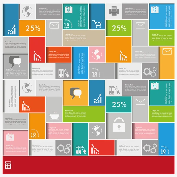 Big Infographic Squares Background — Stock Vector