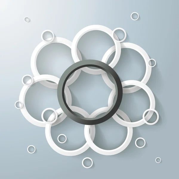 Инфографика White And Black Rings Circles Flower — стоковый вектор