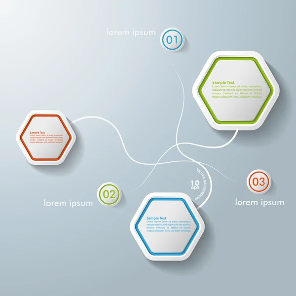 Infographic tasarım swirls altıgenler 3 seçenekleri — Stok Vektör