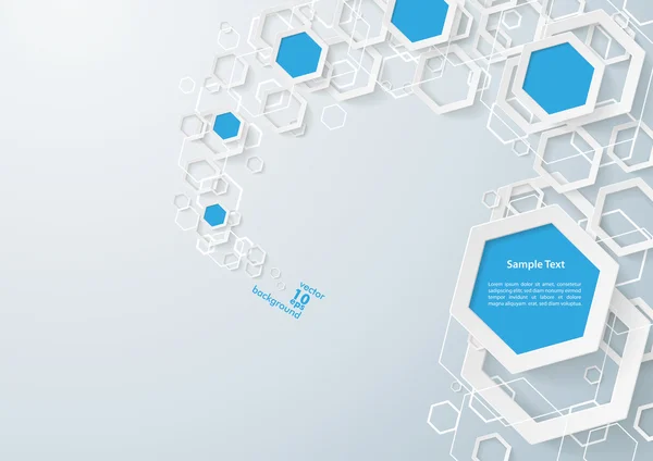 Hexagons blancs et bleus poussière — Image vectorielle
