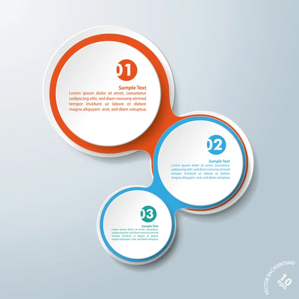 Diseño infográfico Cadenas de colores Círculos blancos 3 opciones — Vector de stock