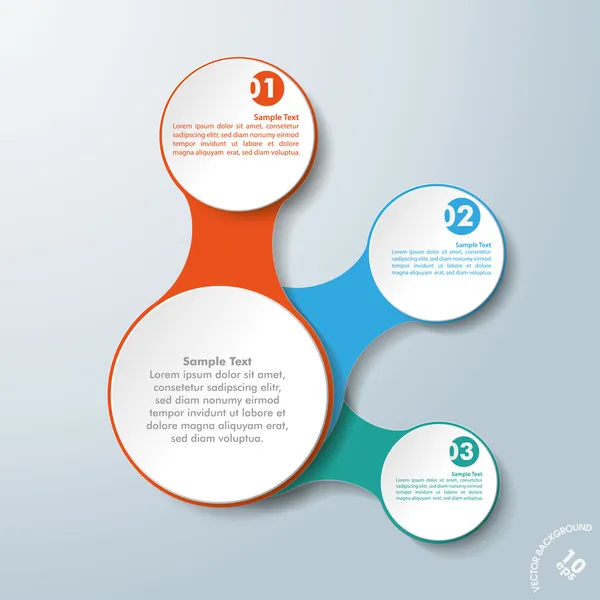 Možnosti aplikace Infographic White Connected Circles 3 — Stockový vektor