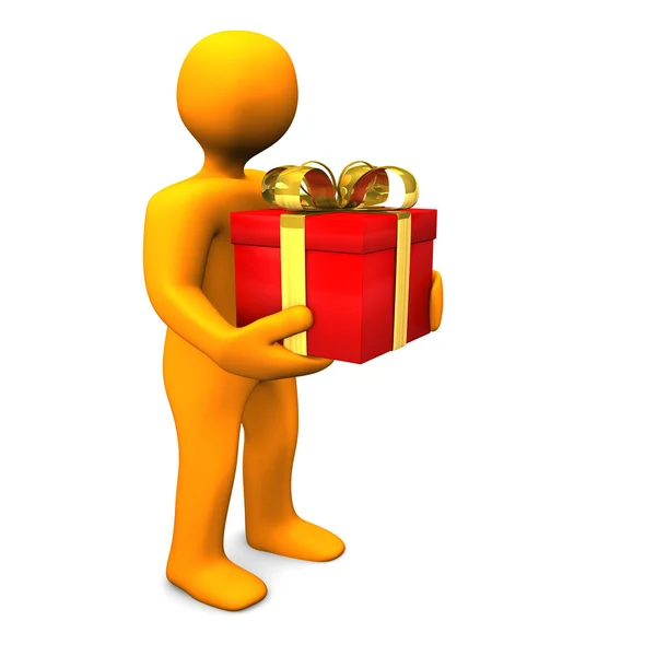 Manikin Red Gift — Stock Photo, Image