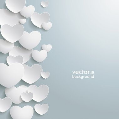 White Hearts Background Design clipart
