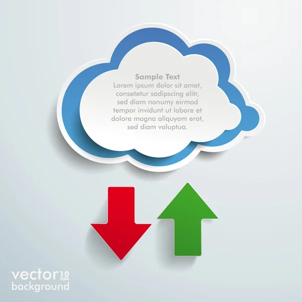 Blaue Wolke hochladen herunterladen — Stockvektor
